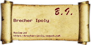 Brecher Ipoly névjegykártya